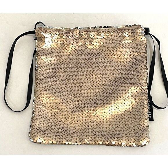 Sequined Makeup Bag Rose Gold Drawstring Pouch Limited Edition Lot of 6 Girls - Picture 10 of 16
